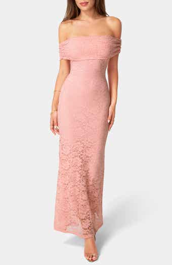 Off-the-Shoulder Lace Maxi Dress