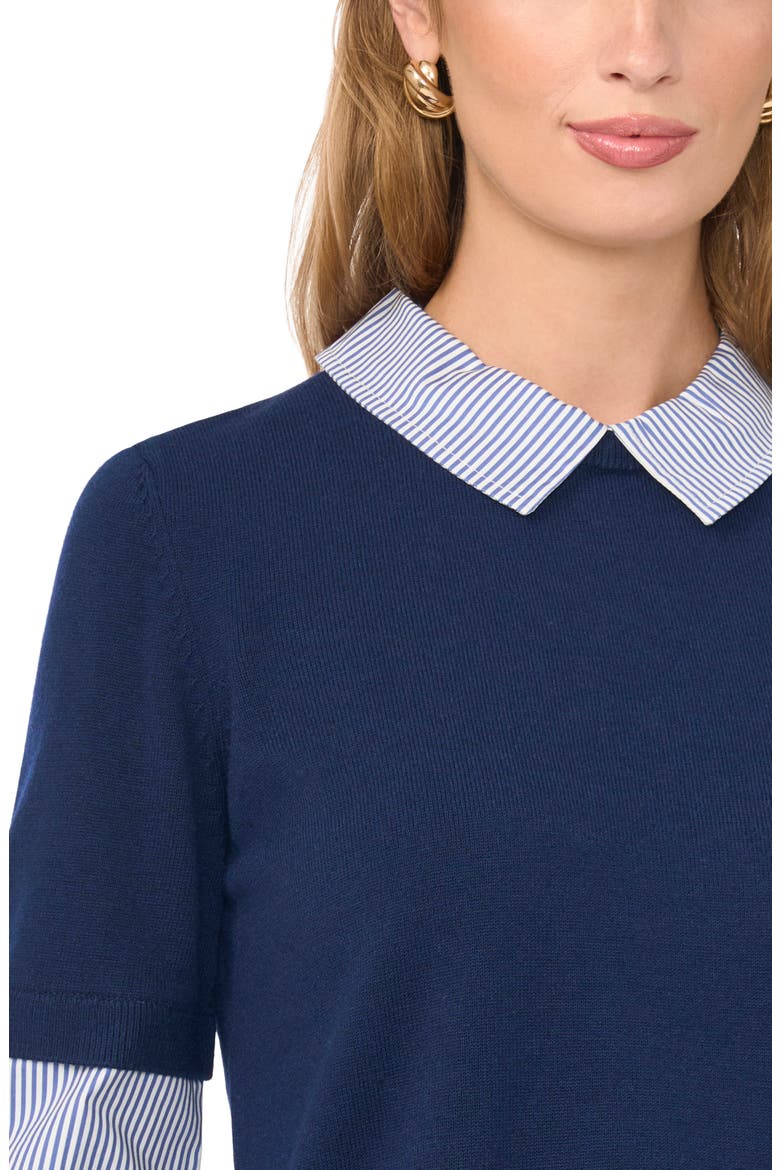 Mixed Media Layered Sweater, Alternate, color, CLASSIC NAVY