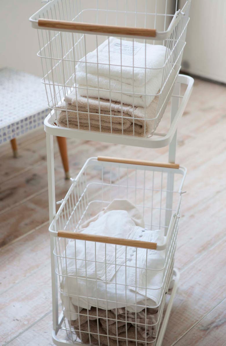 Yamazaki Tosca Rolling Laundry Cart & Baskets Set, Alternate, color, 