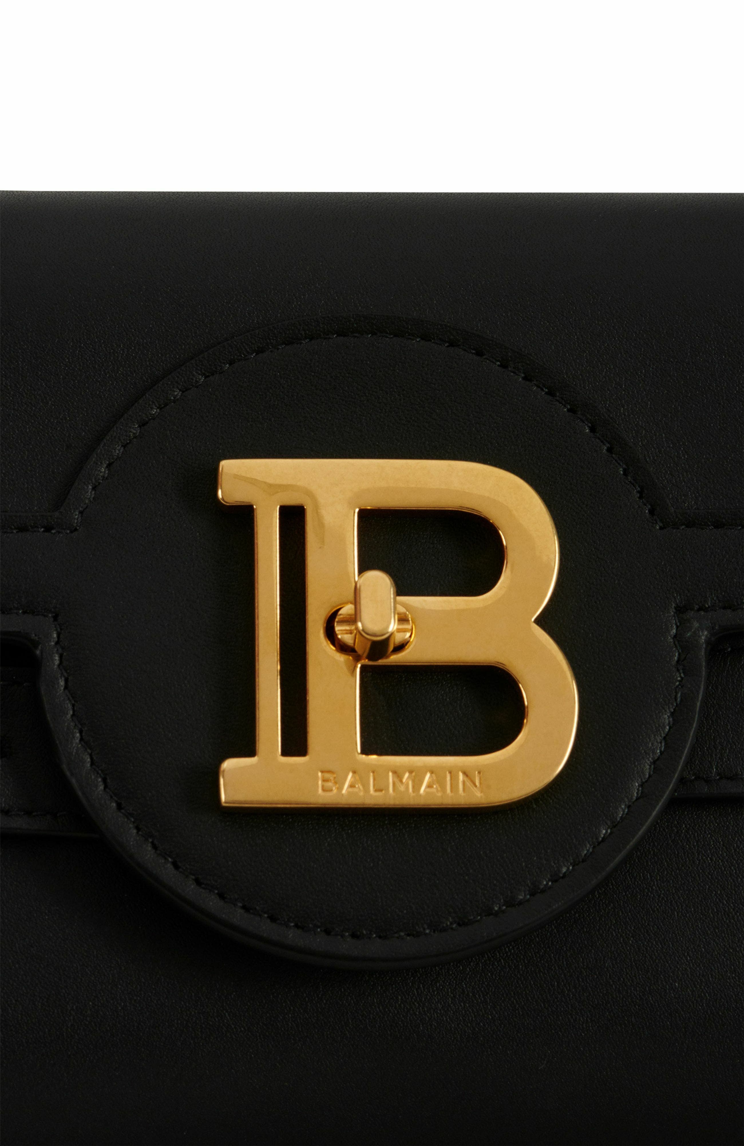 Balmain B-Buzz Pouch 23 In Calfskin, Alternate, color, 