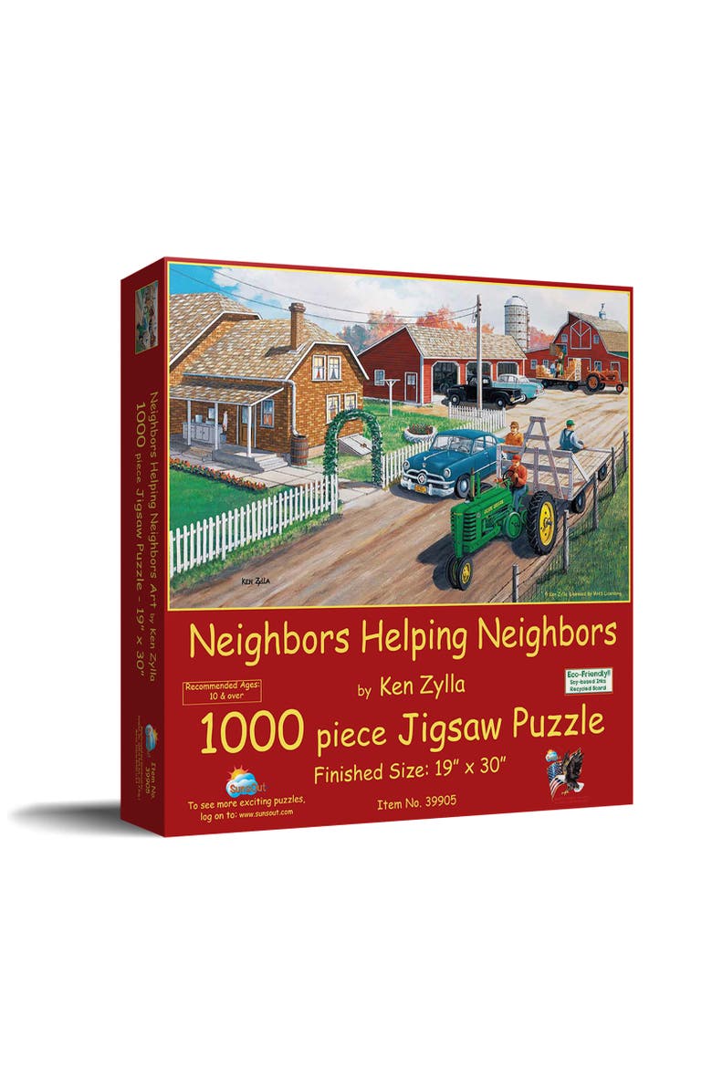 Neighbors Helping Neighbors 1000 piece Jigsaw Puzzle for Adults, Main, color, Multicolor