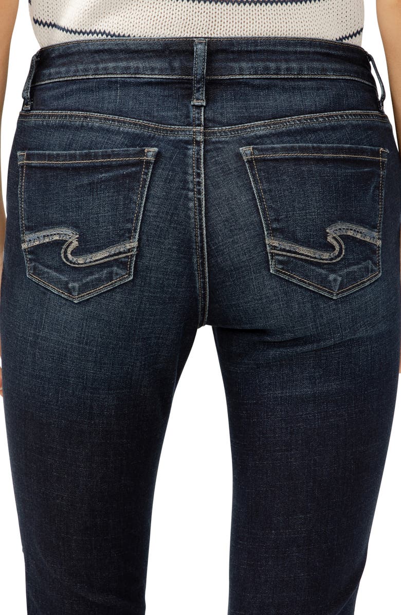 Silver Jeans Co. Elyse Curvy Mid Rise Capri Jeans, Alternate, color, Indigo