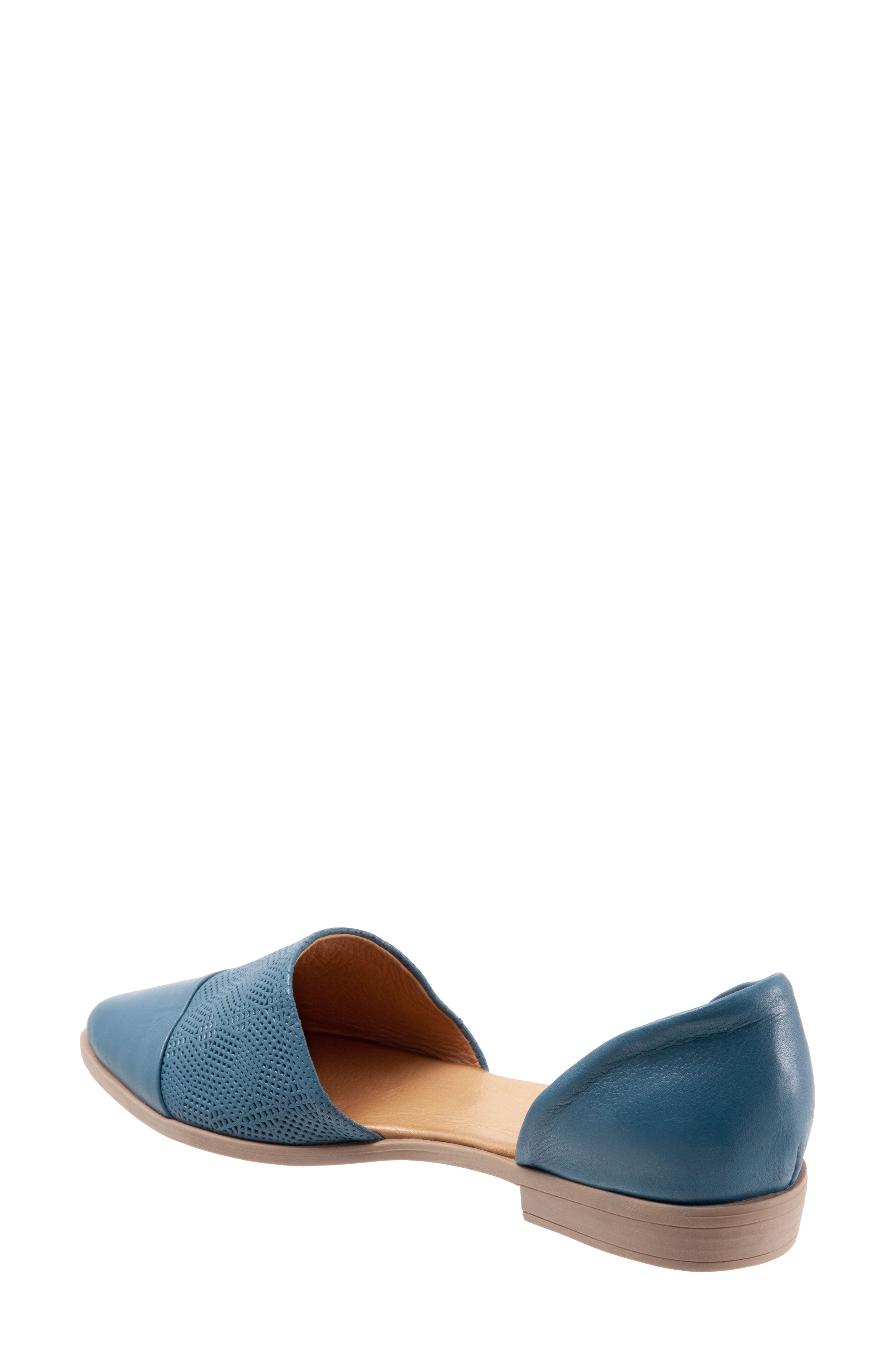 Bella d'Orsay Flat, Alternate, color, DENIM LEATHER