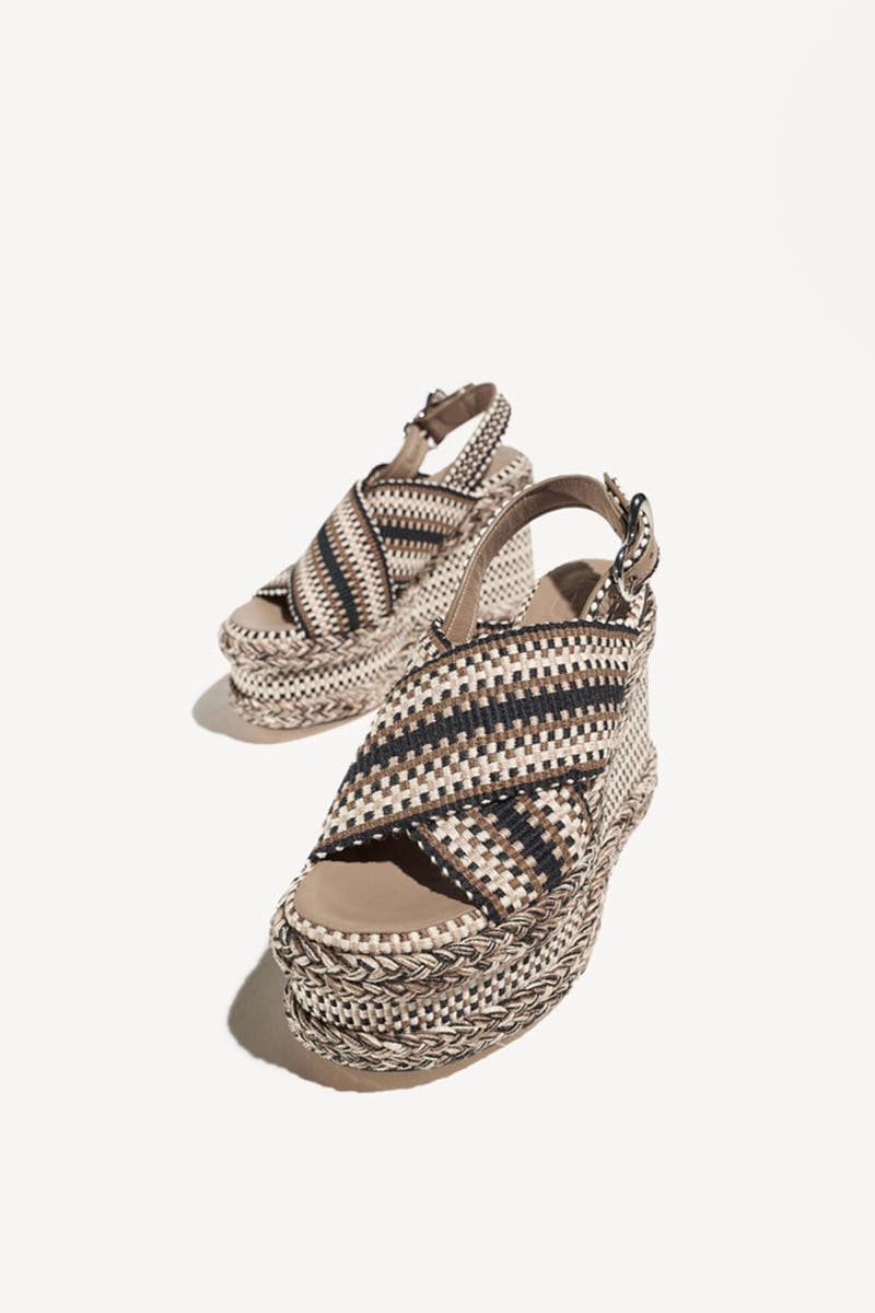 Pia Handwoven Platform Sandal with Adjustable Ankle Strap, Alternate, color, Sand