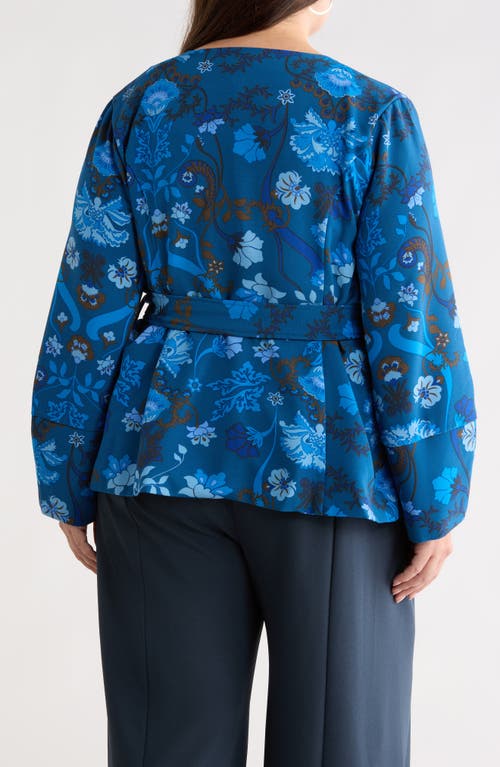 Sugarlips Palmate Floral Lutie Jacket In Blue