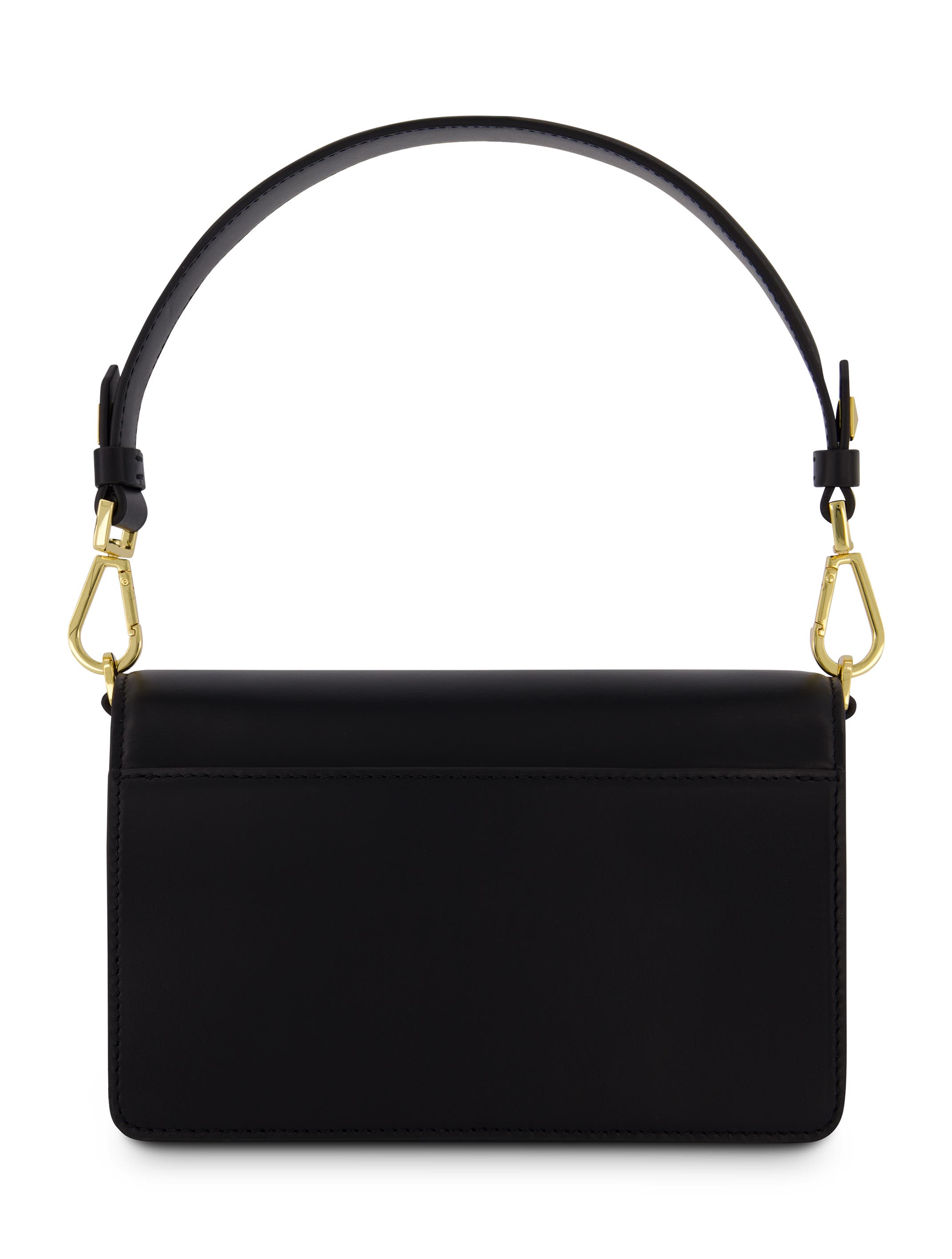 Mac Duggal Classic Leather Gold Plated Hardware Shoulder Bag, Alternate, color, Black