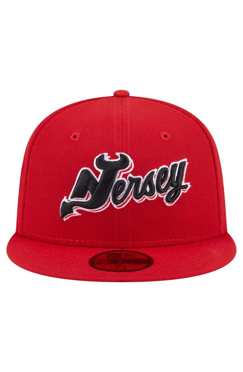 New Era Men's New Era Red New Jersey Devils Deceptor 59FIFTY Fitted Hat, Alternate, color,