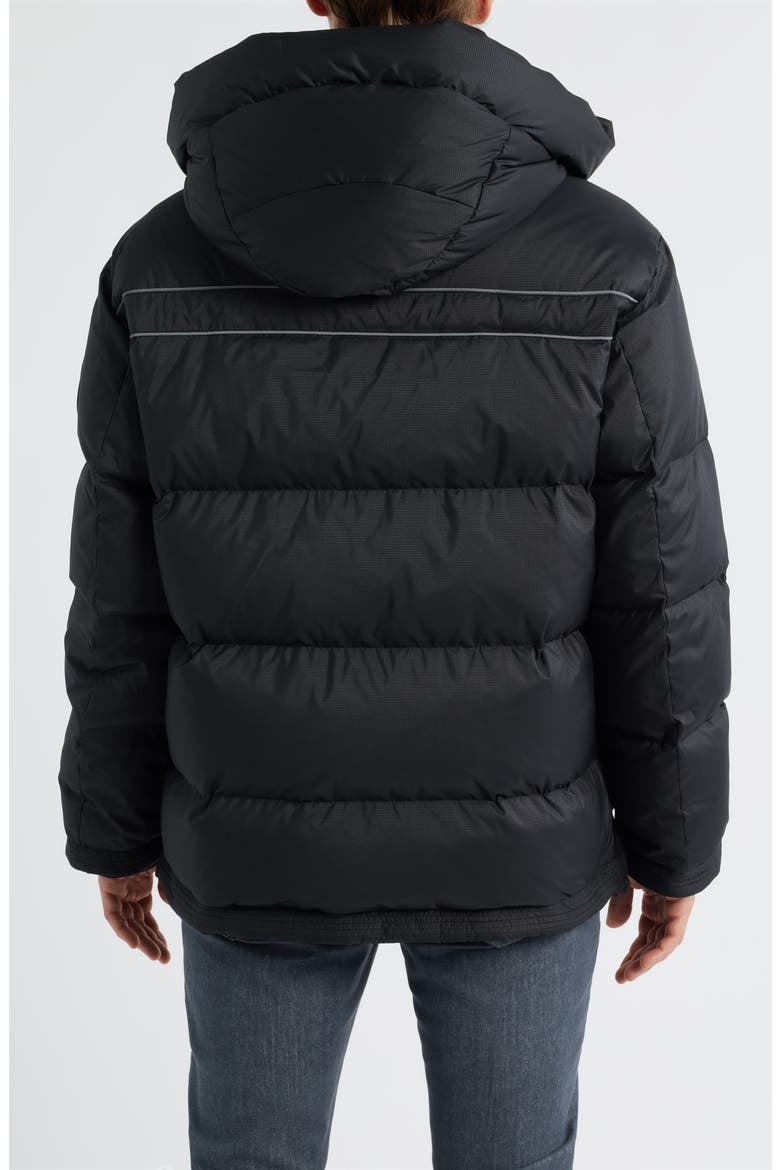 MetroPeak Ripstop & Fleece 700 Fill Power Down Puffer Jacket, Alternate, color, BLACK