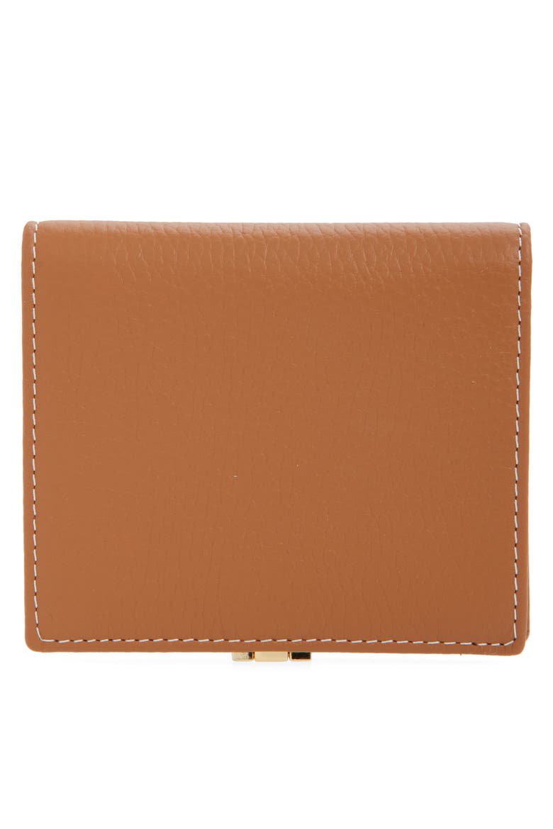Crescent Leather Bifold Wallet, Alternate, color, TAN - VANILLA STITCH