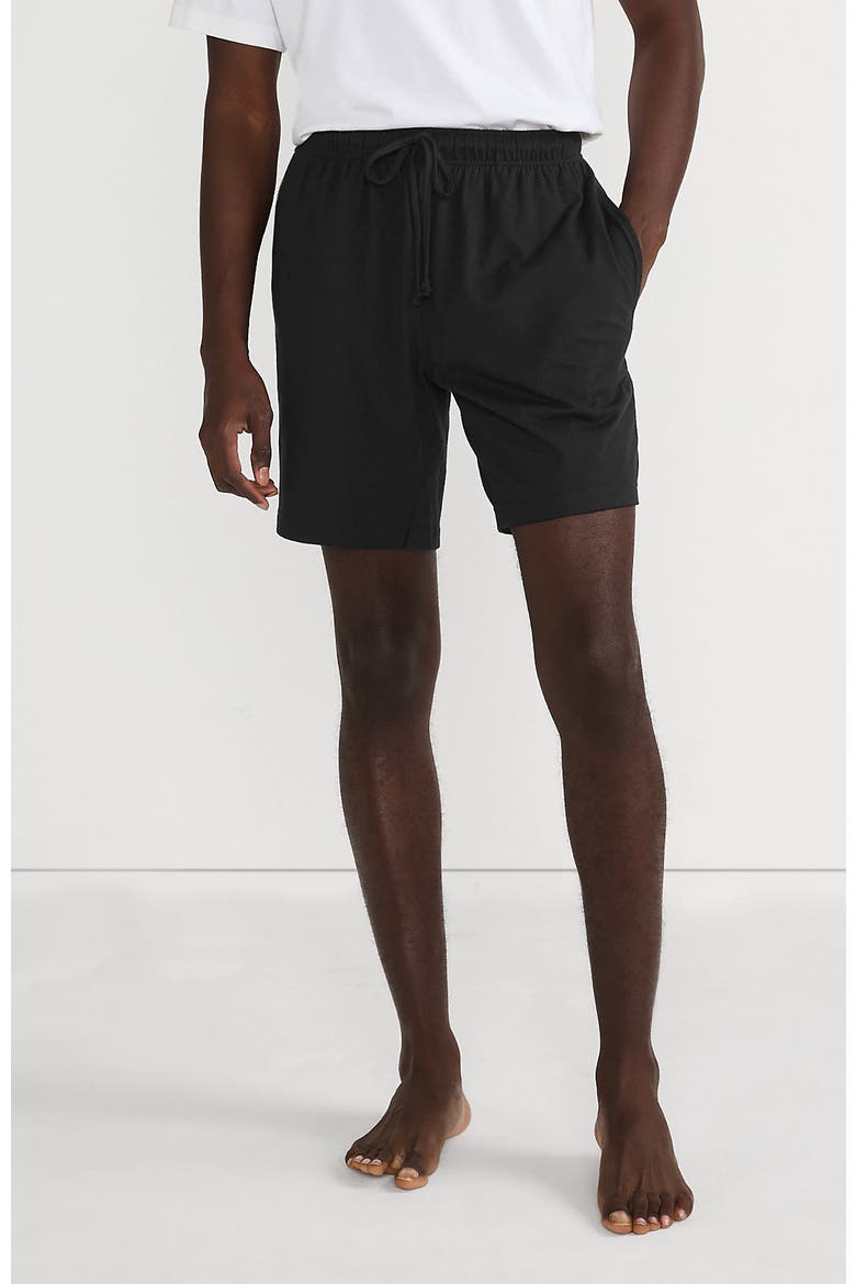 Knit Jersey Pajama Shorts, Main, color, Black