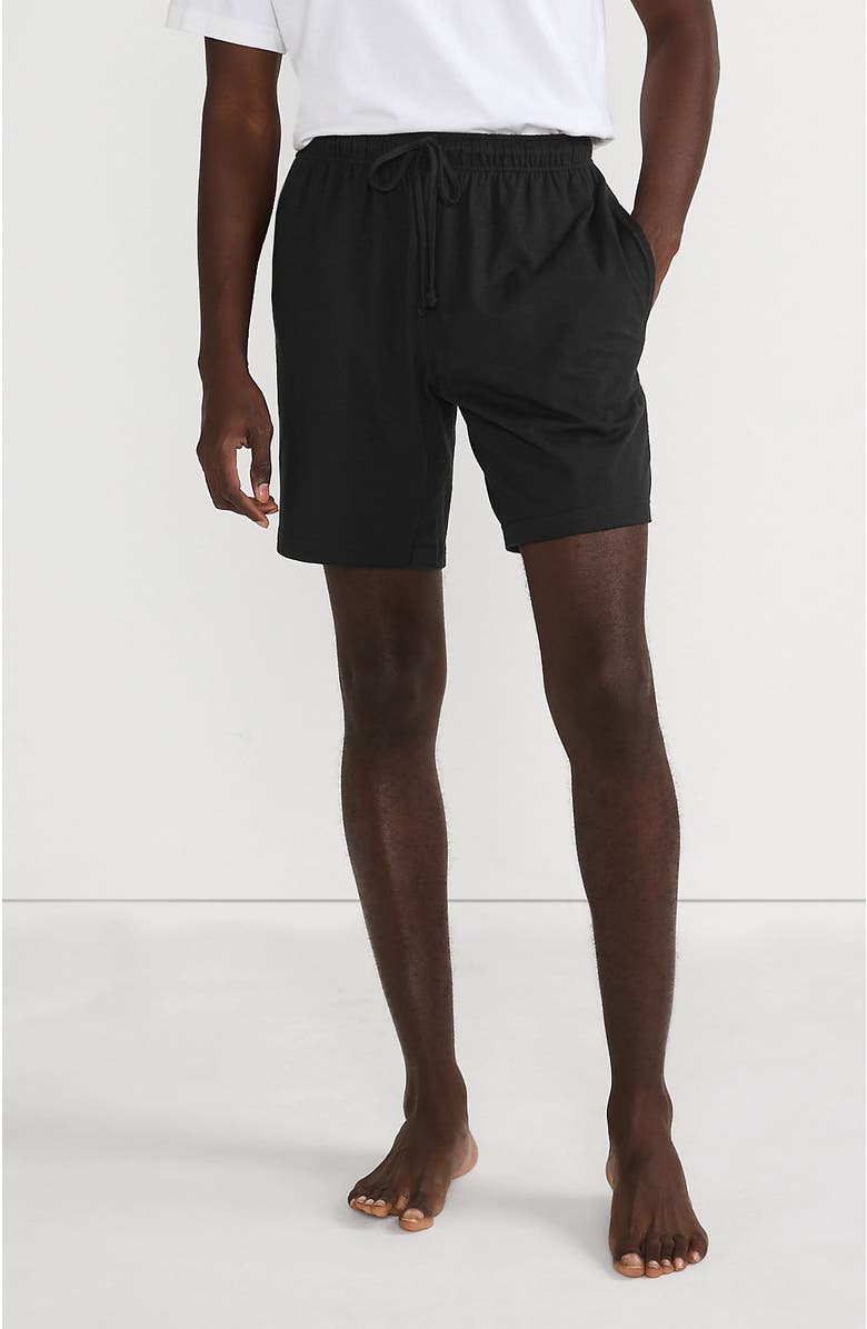 Lands' End Knit Jersey Pajama Shorts, Main, color, Black