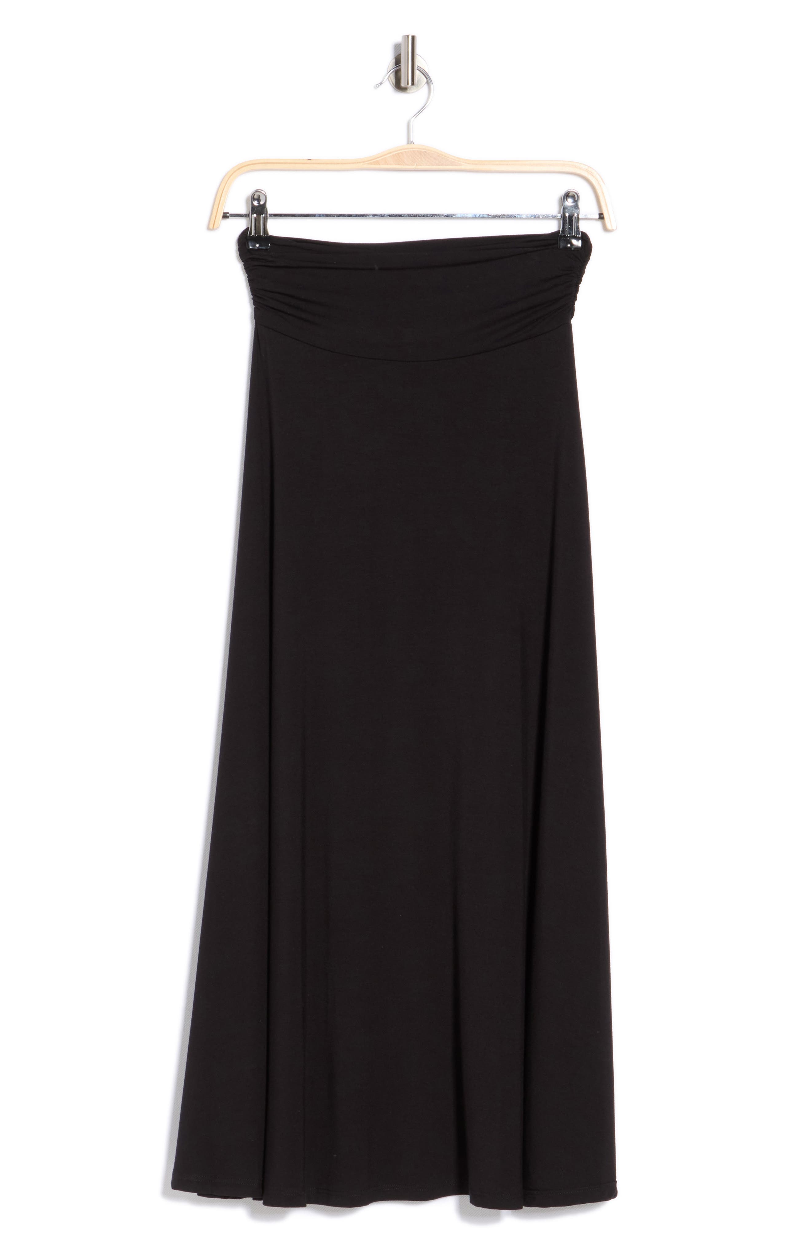 Renee C Foldover Waist Midi Skirt