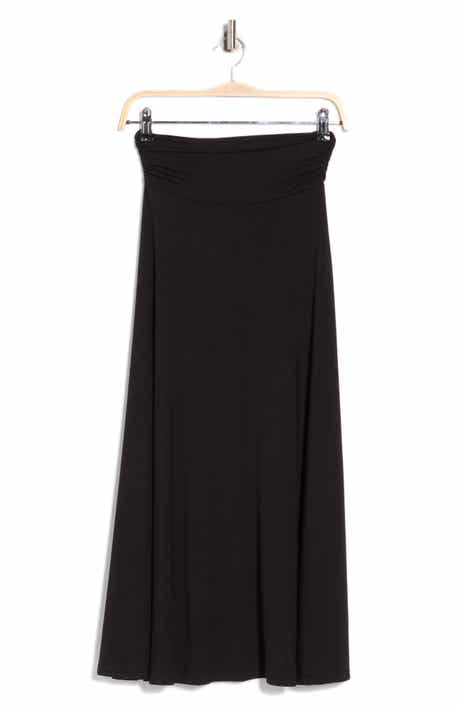 Renee C Foldover Waist Midi Skirt