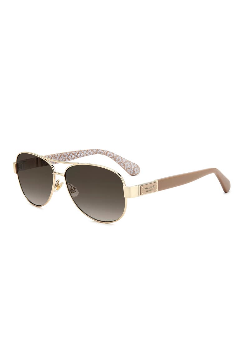 dalia 58mm gradient pilot sunglasses, Alternate, color, GOLD BEIGE