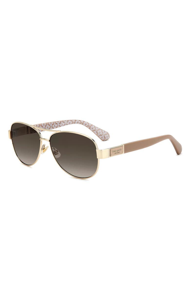 Kate Spade New York dalia 58mm gradient pilot sunglasses, Alternate, color, Gold Beige