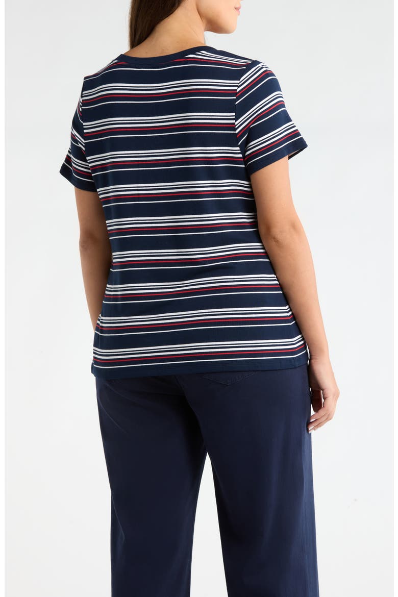 Stripe V-Neck Terry T-Shirt, Alternate, color, DARK NAVY/ WHITE/ FB STP