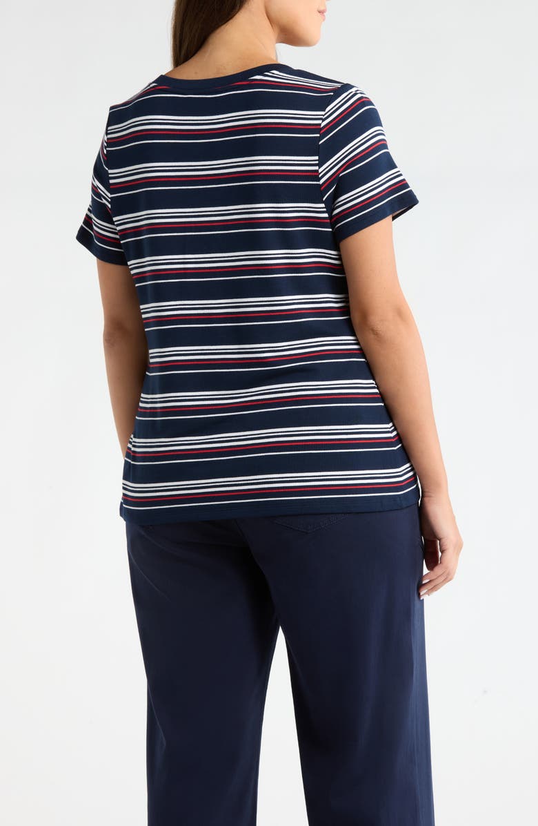 Liverpool Stripe V-Neck Terry T-Shirt, Alternate, color, Dark Navy/ White/ Fb Stp