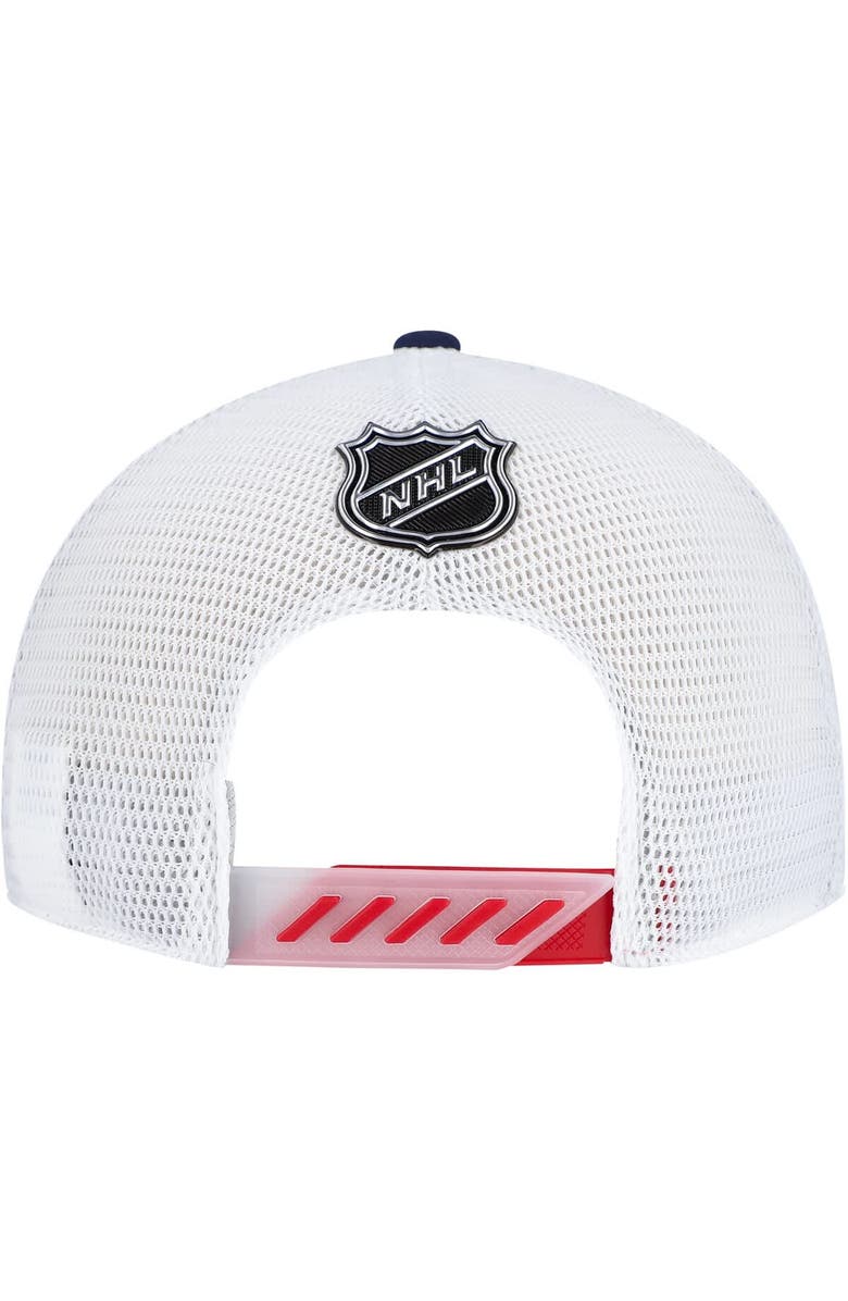 FANATICS Men's Fanatics Navy Columbus Blue Jackets Authentic Pro Draft Adjustable Trucker Hat, Alternate, color,