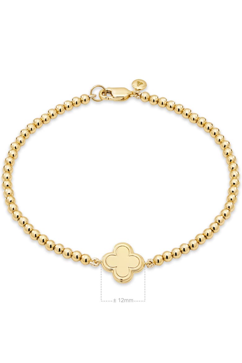 Clover Beaded Ball Bracelet in Gold Plated Sterling Silver, Alternate, color, Yellow Gold