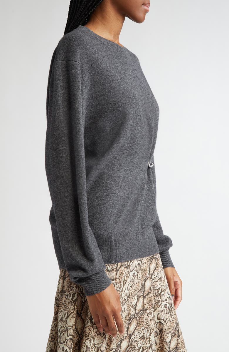 Isabel Marant Ilaria Twisted Merino Wool & Cashmere Sweater, Alternate, color, Anthracite