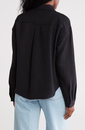 Oversize Twill Button-Up Shirt