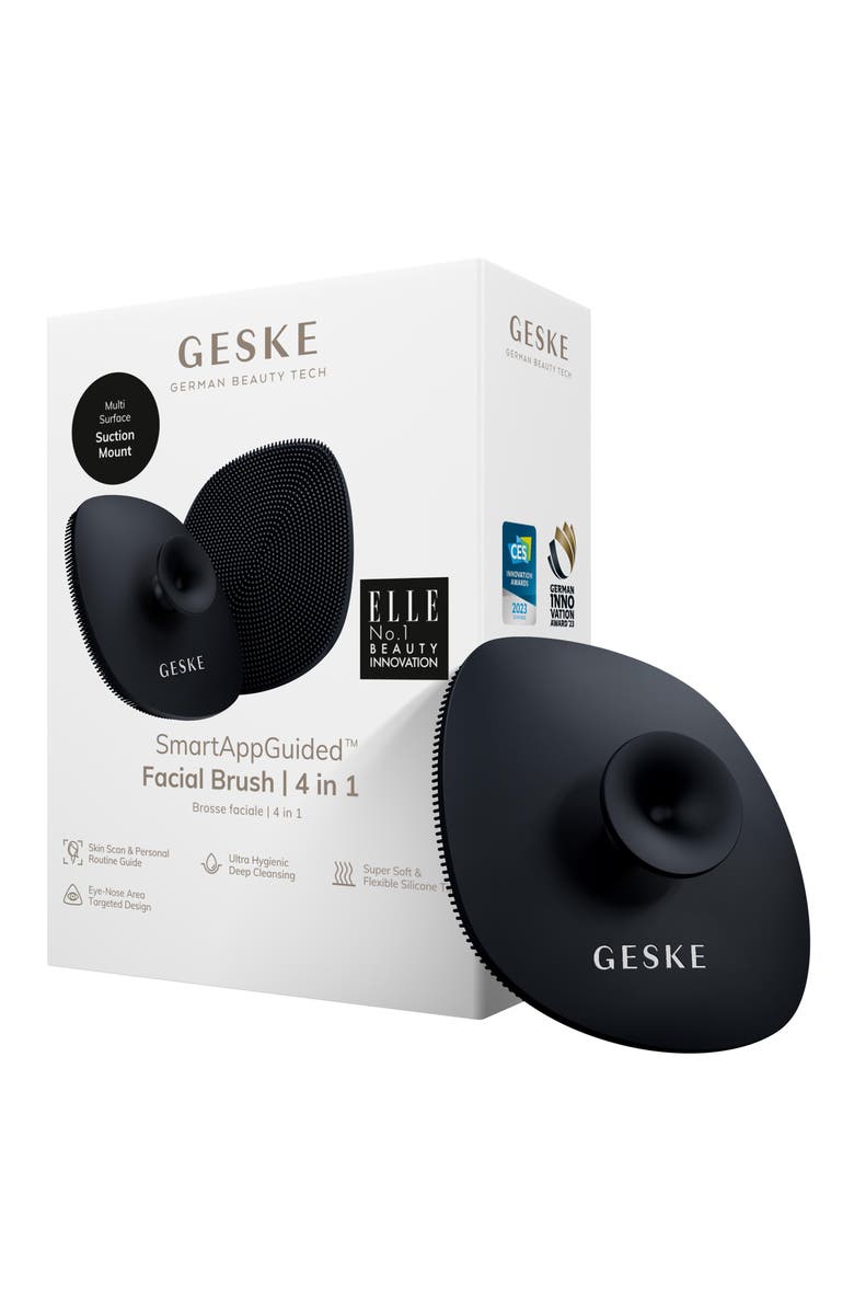 GESKE SmartAppGuided Facial Brush with Handle | 4 in 1, Main, color, Black