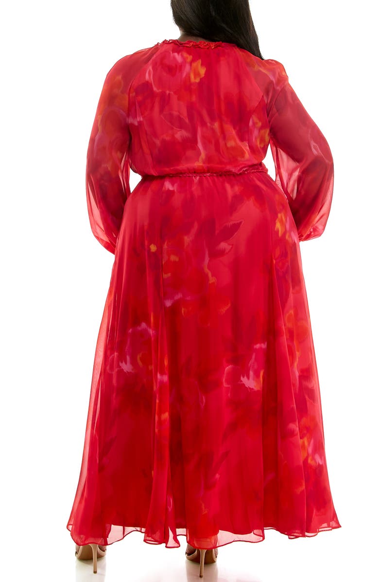 Taylor Dresses Long Sleeve Maxi Dress, Alternate, color, 
