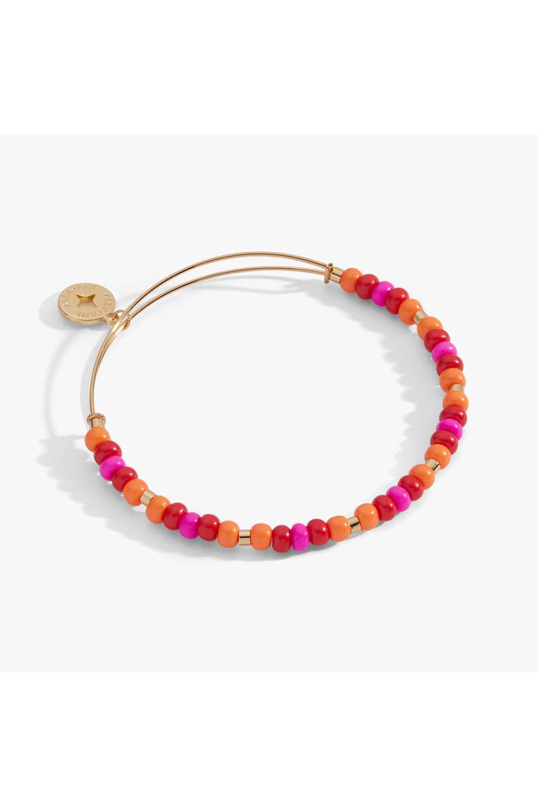 Farmers' Market Beaded Charm Bangle, Main, color, Gold