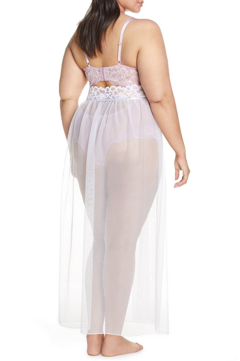 Jeana Sheer Mesh High Waist Slip Skirt, Alternate, color, WHITE
