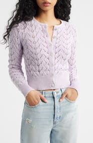 Free People Pretty in Cotton Pointelle Cardigan