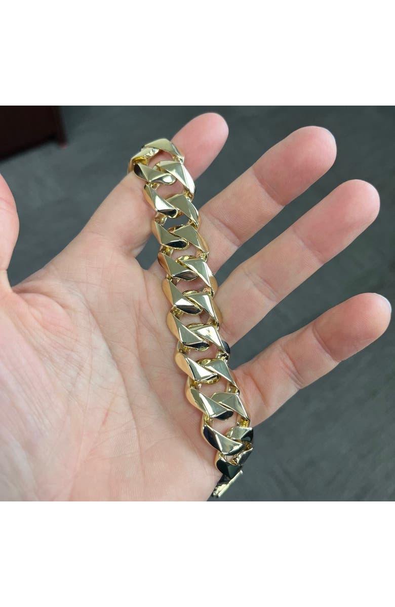 Bliss Diamond Men's Heavy 119g Solid 14k Gold 12mm 9.5" Wide Cuban Link Bracelet, Alternate, color,