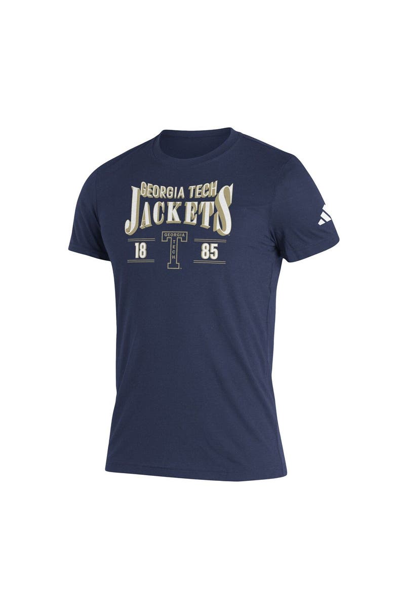 adidas Men's adidas Navy Georgia Tech Yellow Jackets Along The Shadow Tri-Blend T-Shirt, Alternate, color, Navy