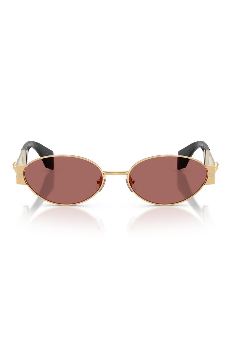 55mm Oval Sunglasses, Main, color, GOLD VERSACE / DARK VIOLET