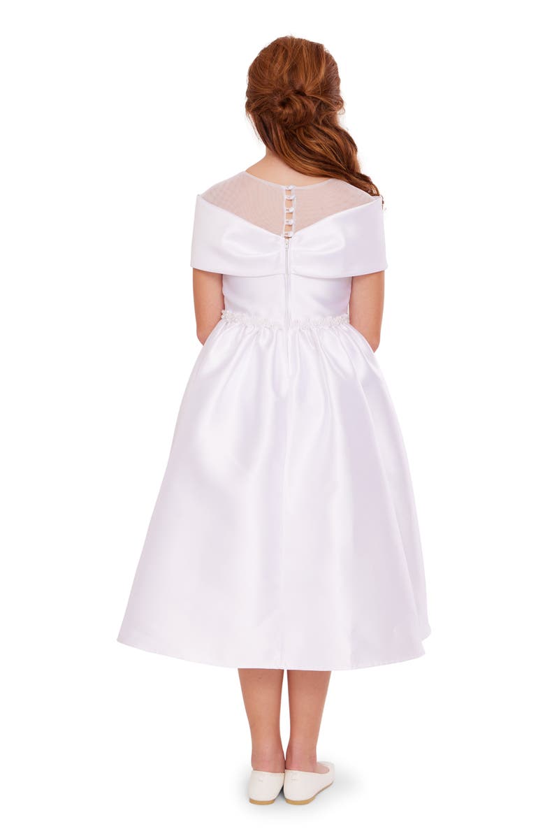 Iris & Ivy Kids' Illusion Neck Communion Dress, Alternate, color, 
