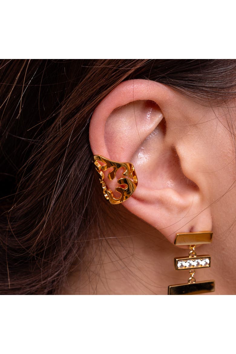 Open Splash Ear Cuff, Alternate, color, Gold