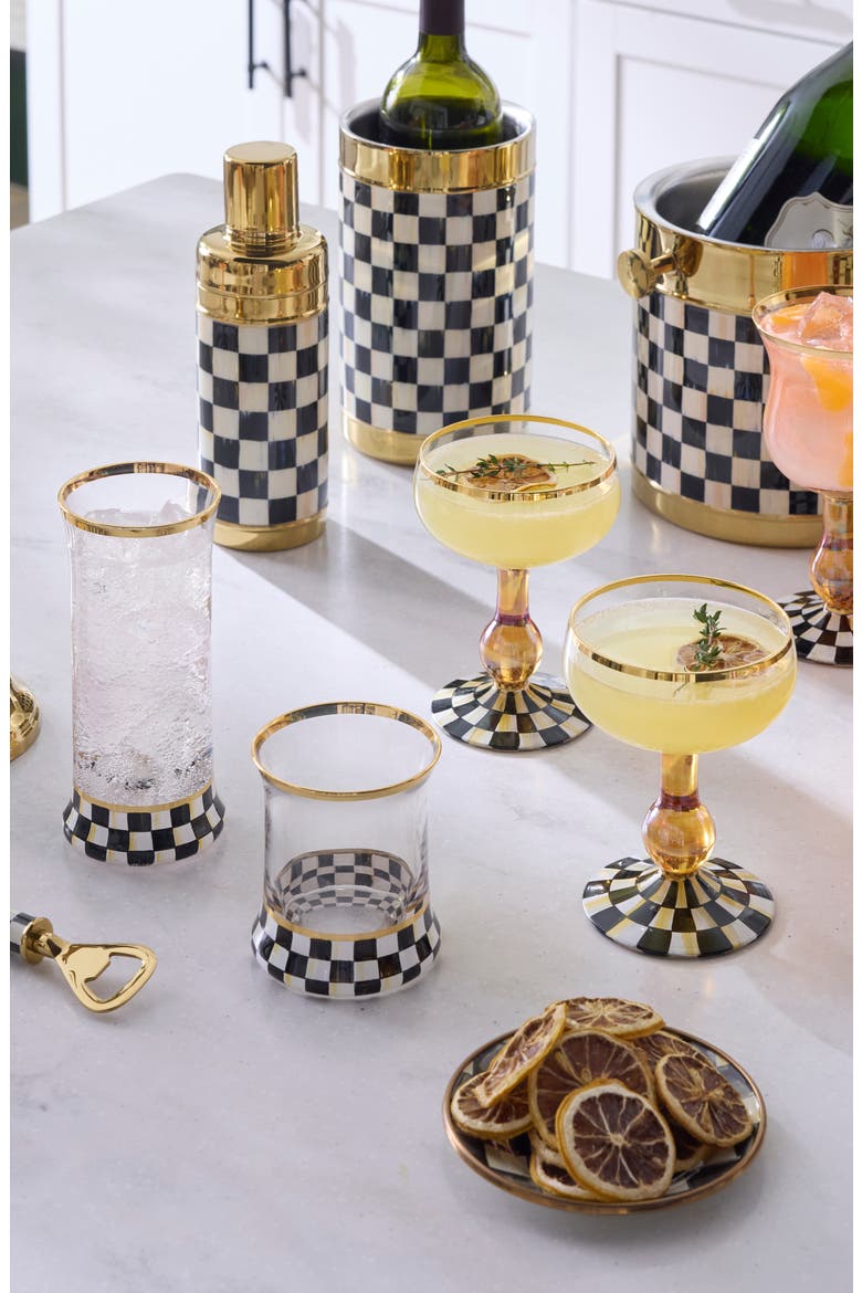 Courtly Check Set of 2 Tumblers, Alternate, color, BLACK