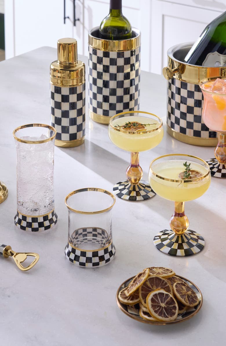 MACKENZIE CHILDS Courtly Check Set of 2 Tumblers, Alternate, color, Black