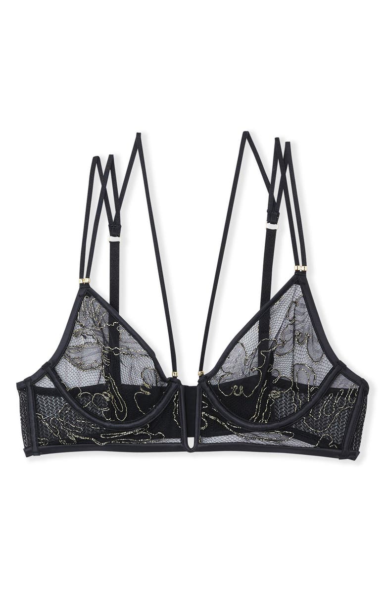 Etam After Midnight Classique Strappy Underwire Bra, Alternate, color, Black