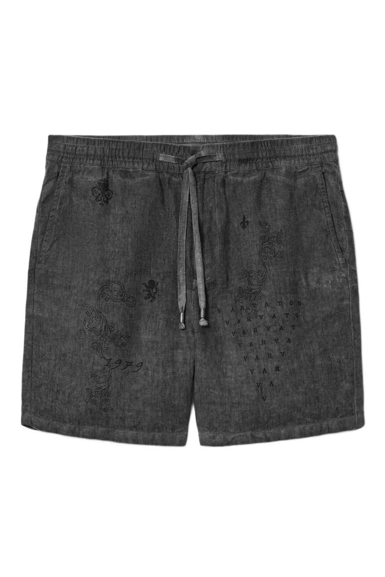Daryl Linen Drawstring Shorts, Alternate, color, CHARCOAL