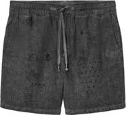 John Varvatos Daryl Linen Drawstring Shorts