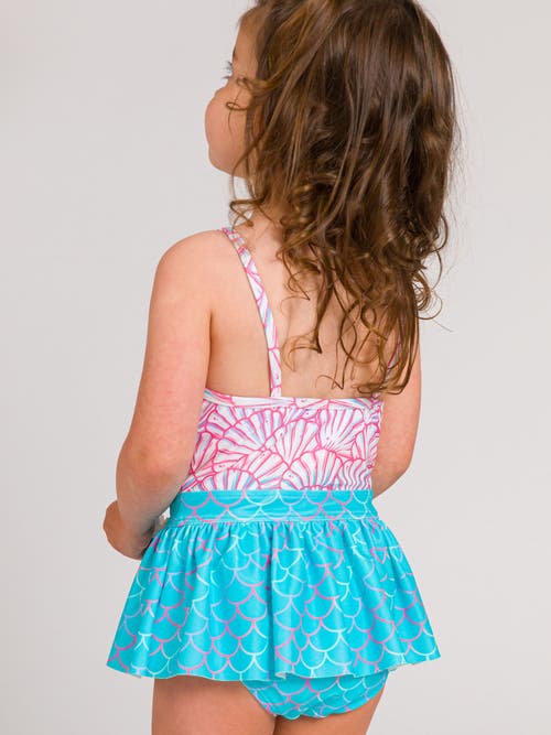 Rufflebutts Girls Upf50+ Big Bow Skirted One Piece In Multi