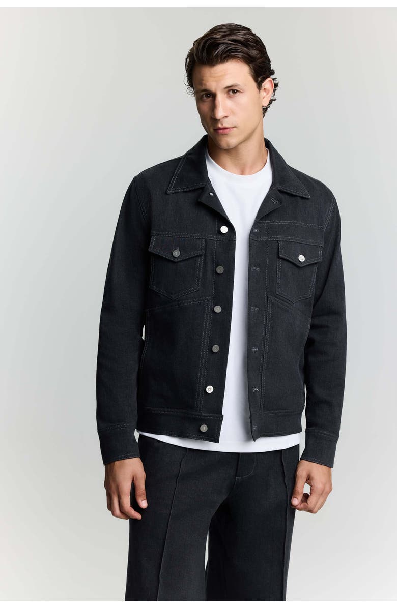 Jendue US Livorno Denim Jacket - Men's Dark Wash Jean Jacket, Main, color, Deep Blue