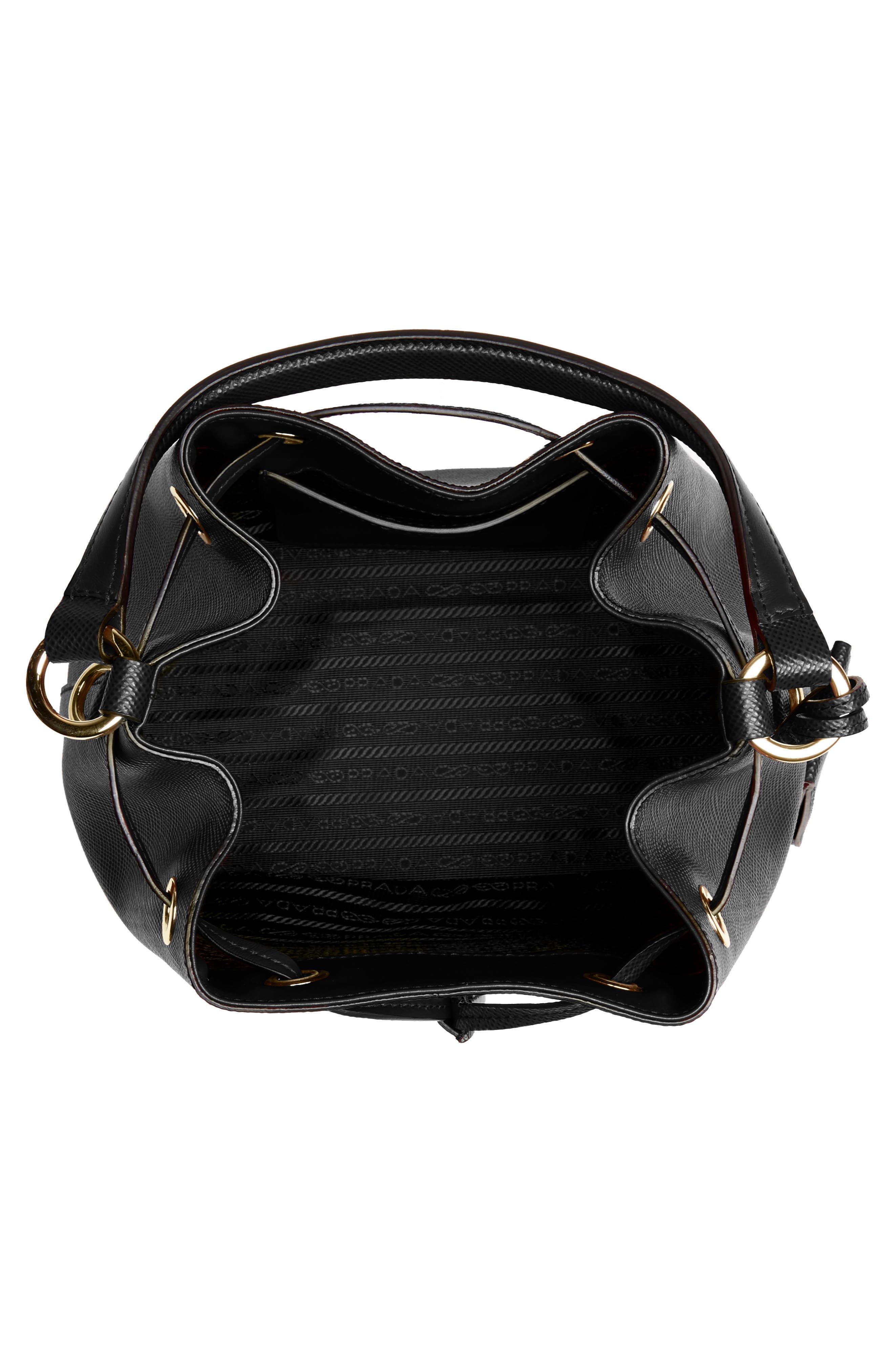 Prada Saffiano Leather Bucket Bag, Alternate, color, 