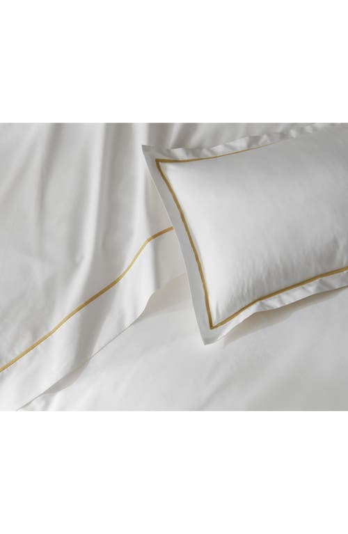 Matouk Bergamo Cotton Percale Duvet Cover In White