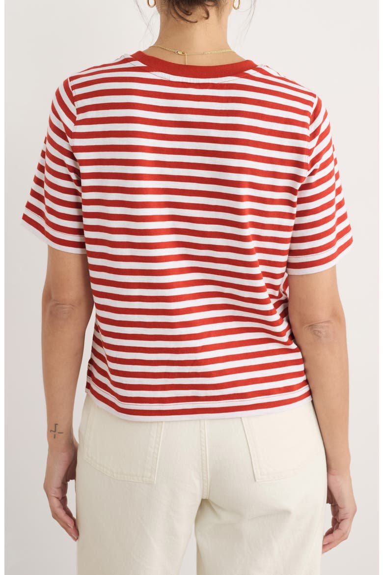 Copseland Stripe Organic Cotton T-Shirt, Alternate, color, CORNISH CHALK DARK CINNAMON
