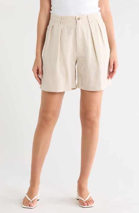 DENIMIST Double Pleat Linen Shorts