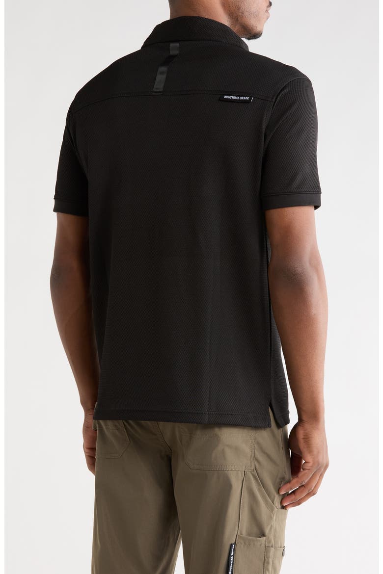 Grid Jacquard Polo, Alternate, color, BLACK