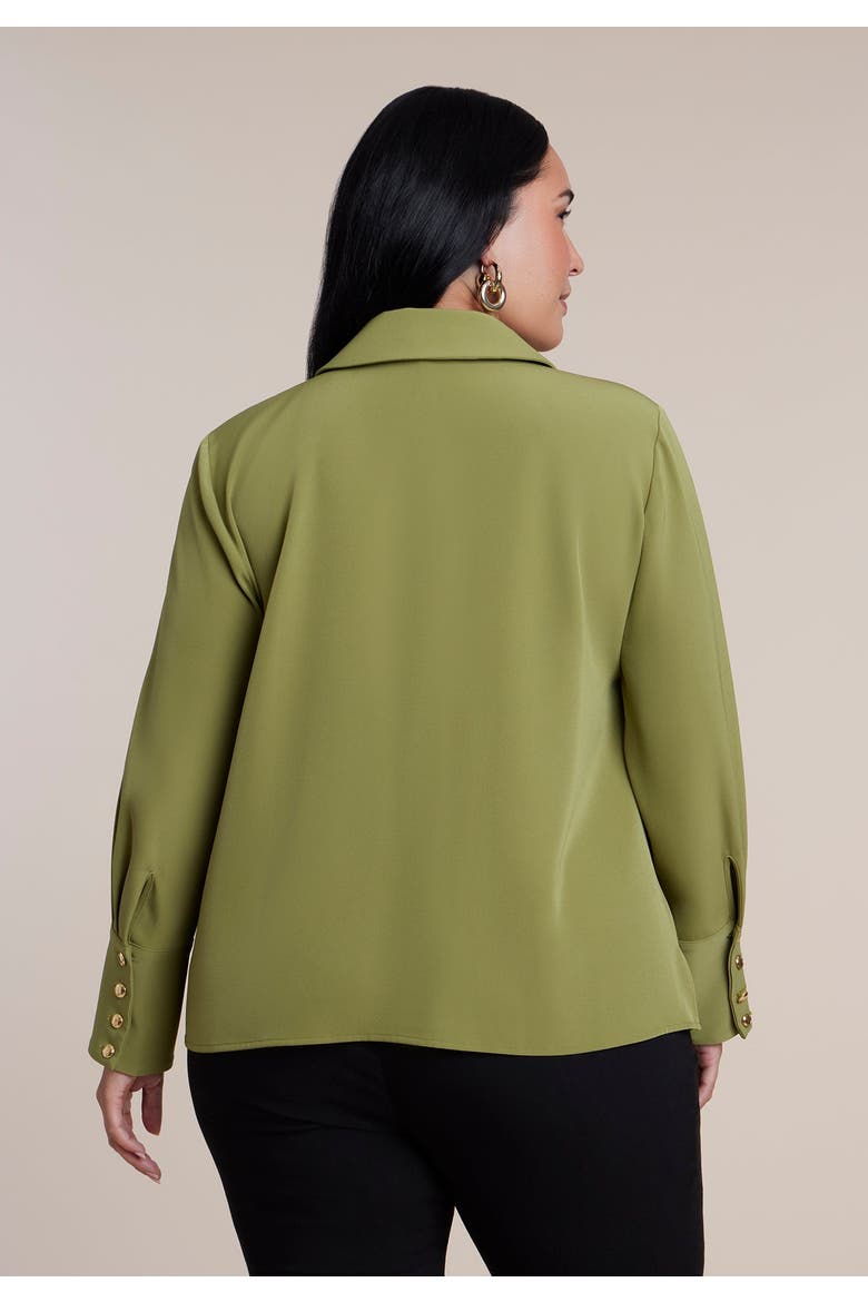Pointed Collar Button Up Shirt, Alternate, color, MOSS GREEN