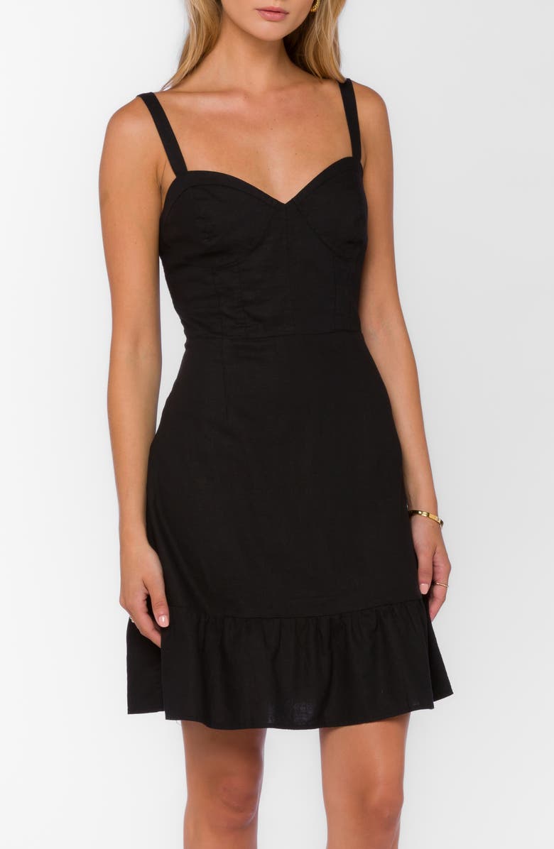 VELVET HEART Linen Blend Mini Flounce Dress, Alternate, color, 