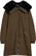 Dolce&Gabbana Genuine Shearling Trim Cotton Parka